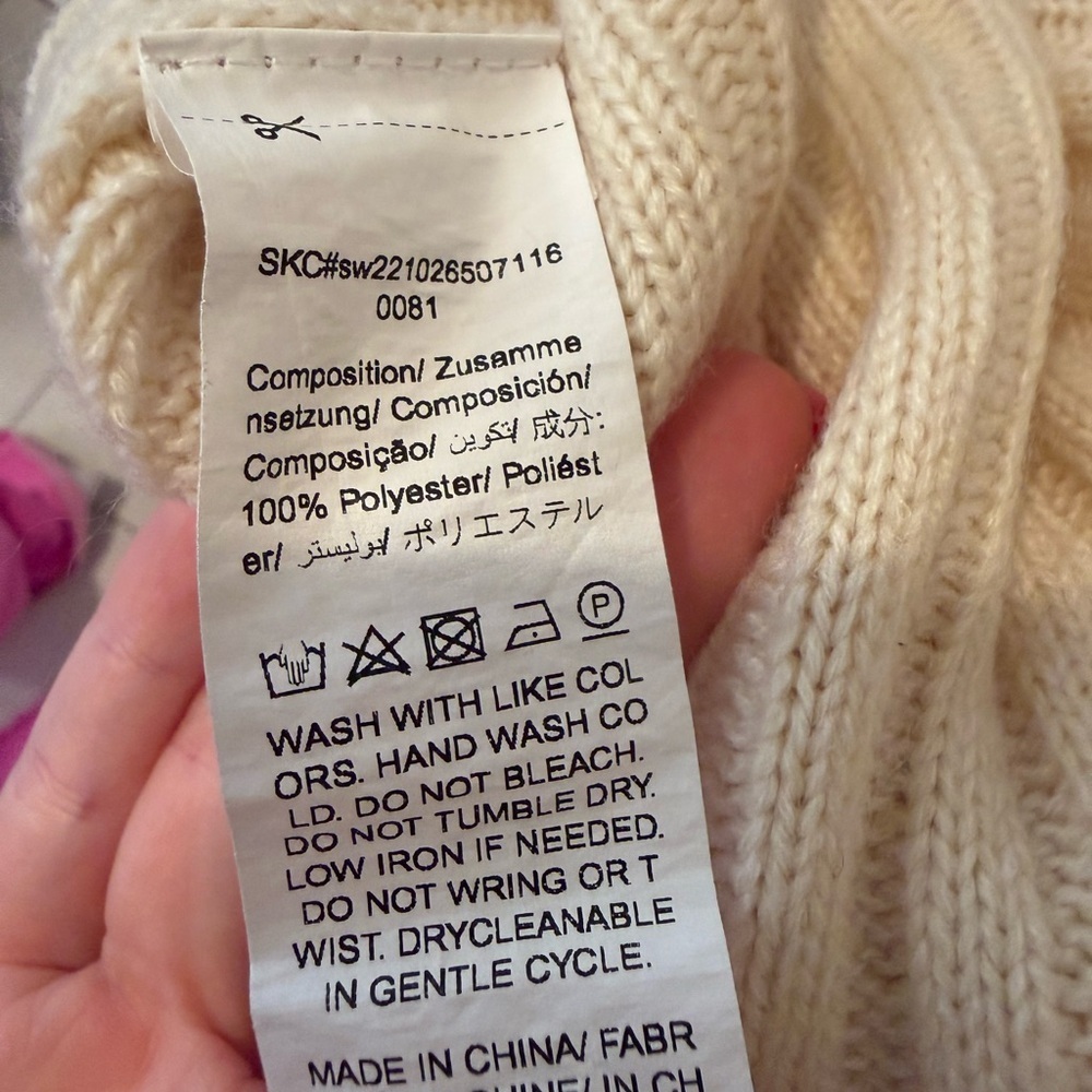 Oatmeal Ribbed Knit Sweater & Skirt Set Turtleneck Top Mini Skirt Cozy small - Picture 5 of 9